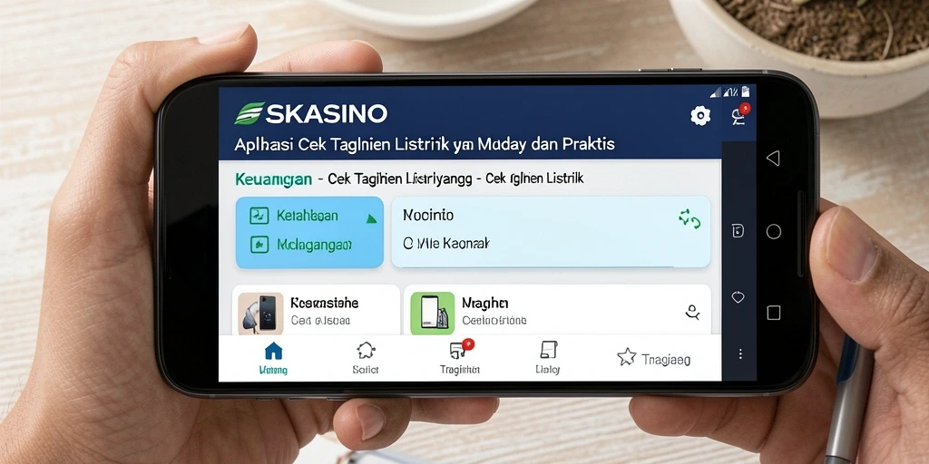 Antarmuka aplikasi ASKASINO untuk cek tagihan listrik yang praktis.