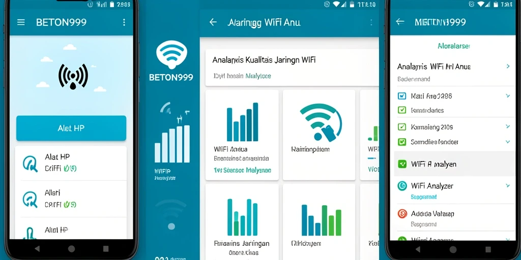 Tampilan antarmuka BETON999 menunjukkan analisis jaringan WiFi secara real-time.