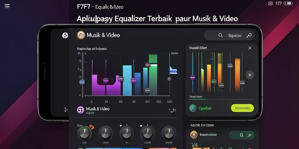 Antarmuka canggih aplikasi F7F7 dengan fungsi Equalizer aktif.