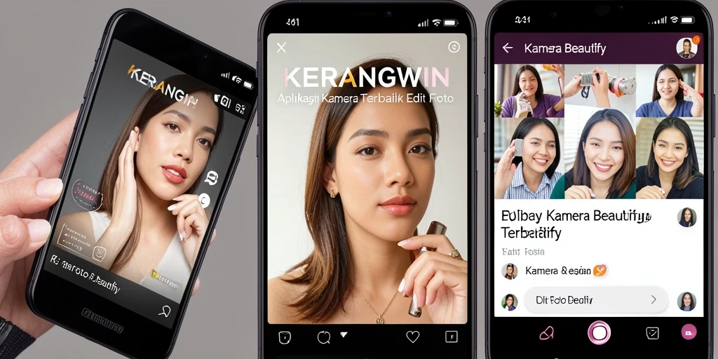 Antarmuka KERANGWIN dengan beragam opsi edit foto.