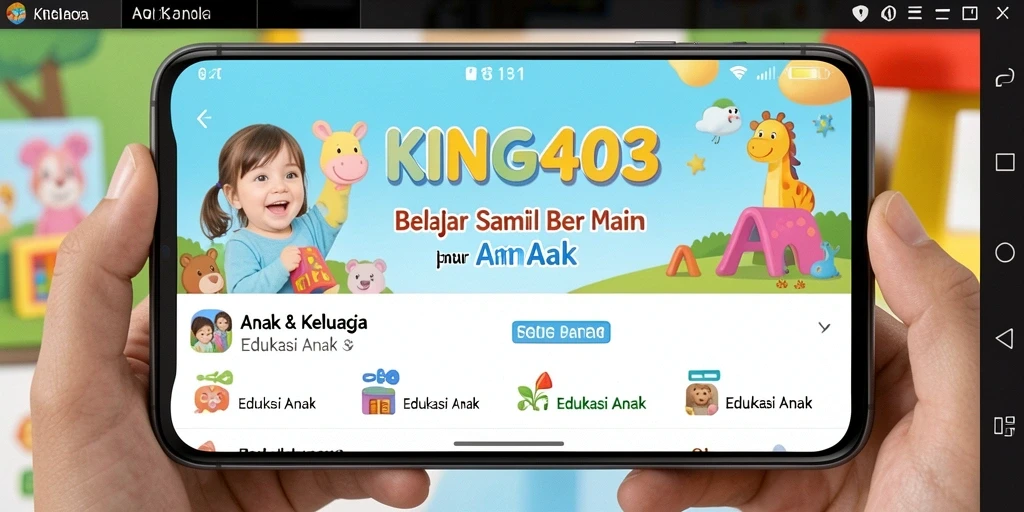 Antarmuka aplikasi KING403 yang interaktif dan ramah anak.