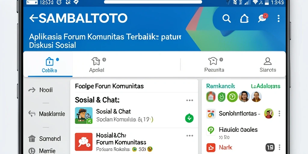 Tampilan antarmuka utama aplikasi Forum Komunitas SAMBALTOTO.