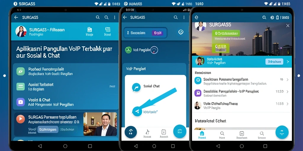 Antarmuka SURGA55 yang intuitif untuk panggilan VoIP.