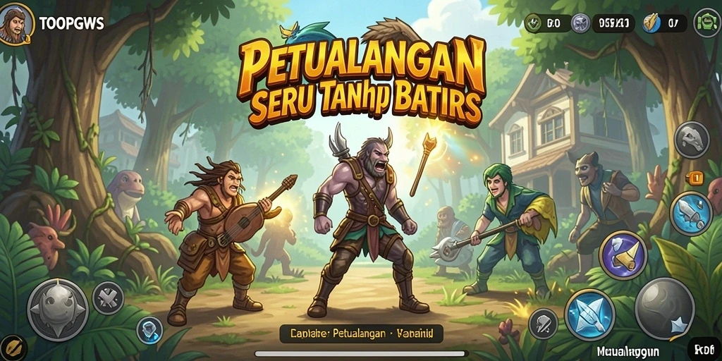 Tampilan antarmuka TOOPGWS yang menarik saat menjelajahi dunia petualangan.