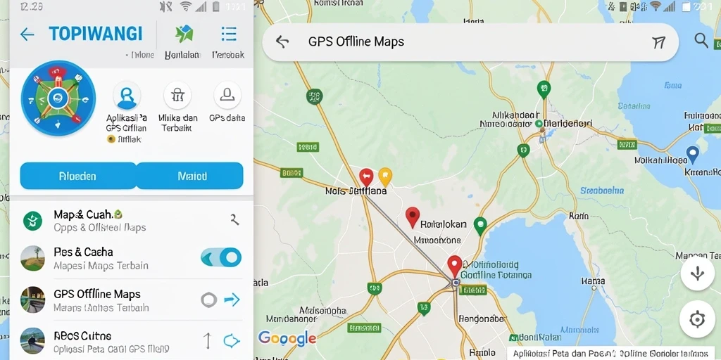 Antarmuka user-friendly dari aplikasi GPS Offline Maps TOPIWANGI.